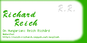 richard reich business card